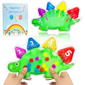 Dinosaur Sensory Counting Toys for Toddlers 3-4, Montessori Color Sorting & Matching Games, Fine Motor Skills Development, Educational Travel Toys for Kids with Autism