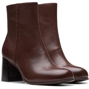 Clarks Women's Keirsta Faye Ankle Boot, Brown Leather, 7