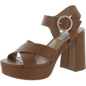 Steve Madden Womens Elkin Leather Slingback Platform Sandals