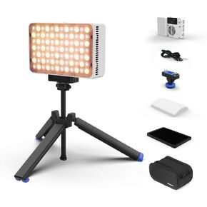 amaran Ace 25x Light Kit Bi-Color Pocket LED Light,Boost Mode to 32W Mini On Camera Video Light,2700K~6500K Support Magnetic Attraction and App Control with Carrying Case,Mini Tripod,Grid (White)