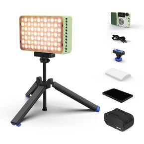 amaran Ace 25x Light Kit Bi-Color Pocket LED Light,Boost Mode to 32W Mini On Camera Video Light,2700K~6500K Support Magnetic Attraction and App Control with Carrying Case,Mini Tripod,Grid (White) in Kuwait