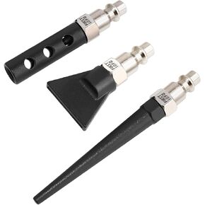 FIRSTINFO A1845US 3-Piece Taiwan Nozzle Set with Air Inlet Coupler | Concentration Nozzle, Large Area Nozzle, Flat Nozzle