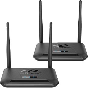Wireless HDMI Transmitter and Receiver, HDMI Loop-Out, IR Remote Extender, Range 200M/657FT, 1 TX to 4 RXs, 1080P 60HZ, Streaming Video from STB, Laptop, PC, Netflix, YouTube to TV, Projector