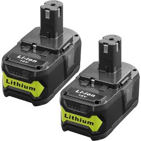 2 Pack Powerful 18V 6.0Ah P108 Replacement Battery for Ryobi 18 Volt Battery Lithium P102 P103 P104 P105 P107 P109 P122,Battery for Ryobi ONE+ Cordless Drill Tool