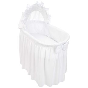 Baby Doll Bedding Drake Linen Look Bassinet Skirt/Hood Cover, Blue
