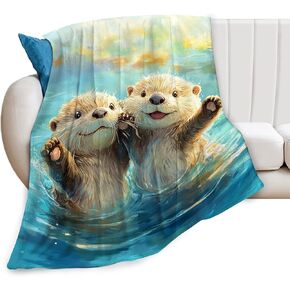 Otter Blanket Otter Gifts for Girls Boys Woman Kids Otter Lover Throw Blankets Soft Blanket Warm Fleece Flannel Plush Blankets for Bed Sofa Couch 40"x50"