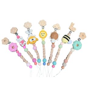 Crochet Pacifier Clip Boys and Grils, Paci Binky Holder Baby Gift, Baby Shower Gift, New Birth Gift, Newborn Gift, Rainbow Baby