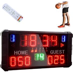 Tabletop Basketball Scoreboard with Shot Clock Timer, Electronic Scoreboard with Remote & Horn,Outdoor Digital Scoreboard,Professional Coaching Supplies