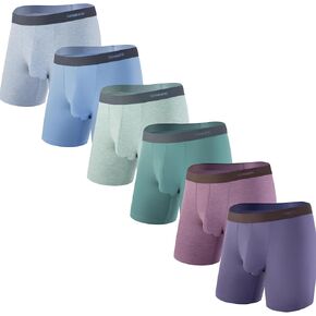 Separatec Mens Boxer Briefs with Ball Pouch Breathable Cooling Rayon Made From Bamboo Underwear Men 3 or 6 Pack