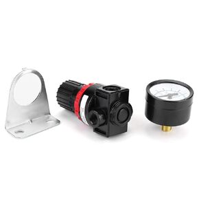 Aluminum Alloy Pneumatic Regulator, with Bracket Adjustable G1/4 Control Valve Gauge Pneumatic Air Pressure Regulator, for Factory Industry