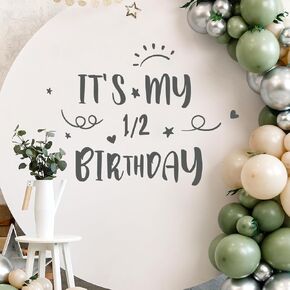 It's My 1/2 Birthday Wall Decals, Half Birthday Wall Stickers，6 Month Wall Decorations, Bedroom Removable Wall Decals，Offices Bedroom Room Sticker.