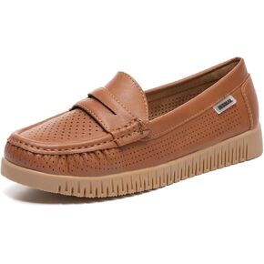 Bernal Loafers for Women Slip On Penny Loafers Hollow Out Breathable Slip On Flat Shoes Work Walking Shoes with Buckle in Kuwait
