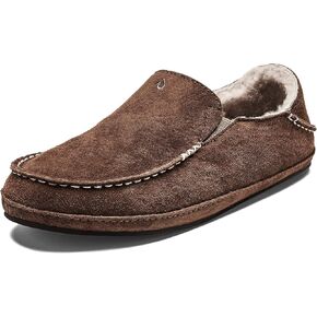 OLUKAI Nohea Slipper, Women's Slip-On Shoes, Genuine Shearling & Premium Nubuck Leather, Drop-In Heel Design, Cozy & Ultra-Soft Comfort Fit