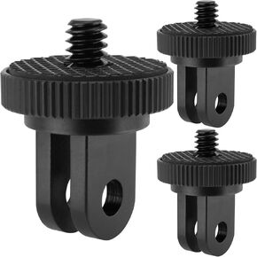3 Pack Camera Tripod Mount Adapters, BENACES Aluminum Standard 1/4"-20 Camera Screw Converter Connectors for Insta360 Sport Camera and Tripod Compatible with GoPro Hero, DJI Osmo Action, AKASO, Sony