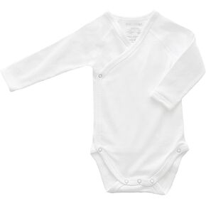Organic Cotton Baby Girl Clothes & Baby Boy Clothes Kimono Onesie, Off-White Long Sleeve Bodysuit, Premium Fabric
