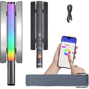 Sutefoto TW-20 RGB Handheld Light Wand for Video Photography Filming, LED Video Stick Light Full Colors, RGB Tube Light CRI 97+, 2800K-10000K /Rechargeable Battery