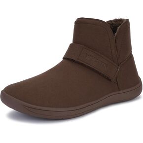 WHITIN الحد الأدنى أحذية الكاحل حافي القدمين للنساء أزياء الشتاء الدافئ المشي أحذية الثلوج حجم 10 واسعة اصبع القدم مربع صفر قطرة وحيد للماء في الهواء الطلق رمادي داكن in Kuwait