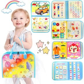 Busy Board for Toddlers, Montessori Busy Board for Kids, Baby Toys for Ages 1-3 2-4 Boy and Girl, Educational Learning Toys, Kids Board Games, Engaging Activities Busy Book