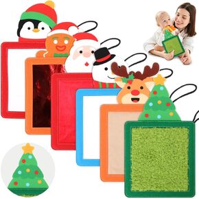 CiyvoLyeen Sensory Tiles 6pcs Sensory Mats for Christmas Tactile Sensory Toys Textured Tile Mat Wall Panel Santa Reindeer Xmas Tree Design Sensory Boards Autism Gift