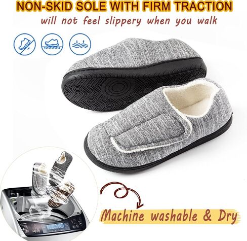Urbancolr Urbancolr Women Adjustable Closed Back Shoes Woman Indoor Washable Slippers with Adjustable Closure Strap for Swollen Feet Indoor Outdoor Home Shoes with Rubber Sole in Saudi Arabia