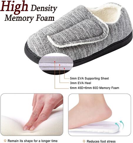 Urbancolr Urbancolr Women Adjustable Closed Back Shoes Woman Indoor Washable Slippers with Adjustable Closure Strap for Swollen Feet Indoor Outdoor Home Shoes with Rubber Sole in Saudi Arabia
