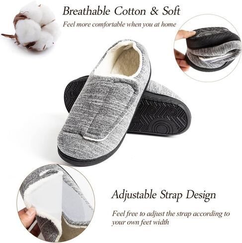 Urbancolr Urbancolr Women Adjustable Closed Back Shoes Woman Indoor Washable Slippers with Adjustable Closure Strap for Swollen Feet Indoor Outdoor Home Shoes with Rubber Sole in Saudi Arabia