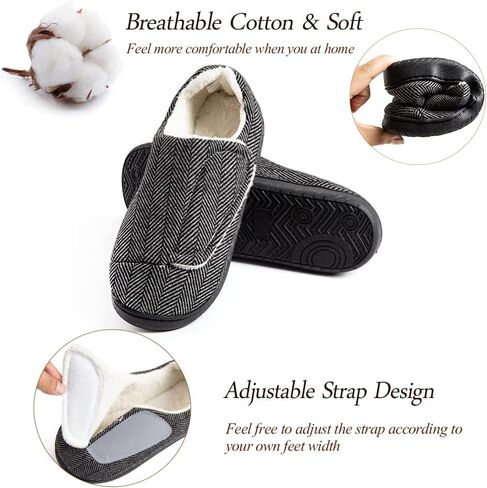 Urbancolr Urbancolr Women Adjustable Closed Back Shoes Woman Indoor Washable Slippers with Adjustable Closure Strap for Swollen Feet Indoor Outdoor Home Shoes with Rubber Sole in Saudi Arabia