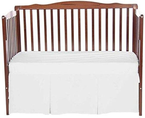 bkb Solid Tailored Mini Crib Skirt, White in Saudi Arabia