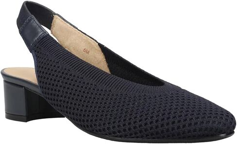 VANELi Womens Abira Round Toe Sling Back Block Pumps Dress Casual Casual Low Heel 1-2" - Black in Saudi Arabia