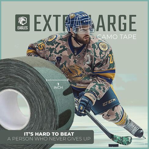 EAGLES Hockey Tape Multipurpose Cloth Tape Roll for Lacrosse Baseball & Softball Bats, Rackets, Pullup Bars, Gardening Tools, Easy Tear Over Grip - Multi Sport Handle Tape - Sports Gift in Kuwait