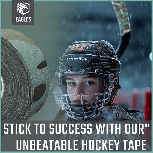 EAGLES Hockey Tape Multipurpose Cloth Tape Roll for Lacrosse Baseball & Softball Bats, Rackets, Pullup Bars, Gardening Tools, Easy Tear Over Grip - Multi Sport Handle Tape - Sports Gift in Kuwait