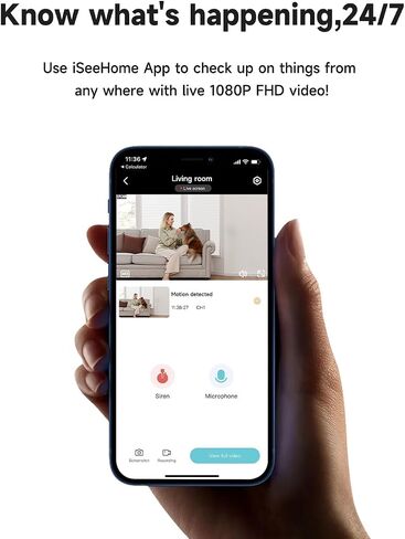 1080P 2.4g/5g Indoor Camera, Plug-in Cameras for Home Security w/Night Vision, Baby/Elder/Home Cameras with Phone App, Motion Detection, 2-Way in Saudi Arabia