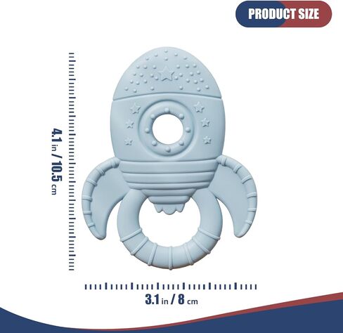 Baby Teething Toys for Babies 0-6 Months, Baby Teethers for Babies 3-6 6-12 Months Silicone Baby Chew Toys Gifts for Must Haves, BPA Free Rocket in Saudi Arabia