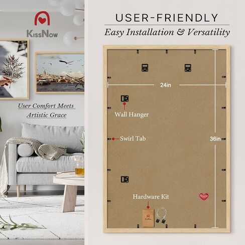 مجموعة إطارات صور مقاس 13×19 مكونة من 4 قطع، إطار ملصق من خشب البلوط الطبيعي، للتعليق على الحائط in Saudi Arabia