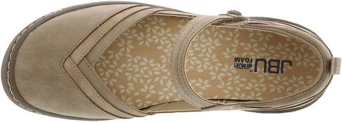 JBU Women's Raven Comfort Casual Classic Mary Jane Flats Fashion Shoes, Merlot Shimmer, 9 in Saudi Arabia