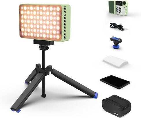 amaran Ace 25x Light Kit Bi-Color Pocket LED Light,Boost Mode to 32W Mini On Camera Video Light,2700K~6500K Support Magnetic Attraction and App Control with Carrying Case,Mini Tripod,Grid (White) in Kuwait