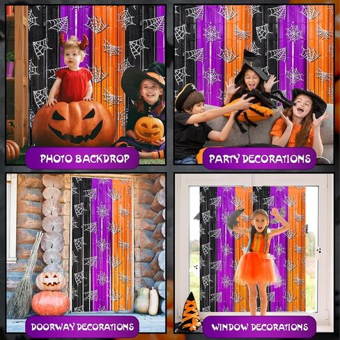 Mega-L Halloween Party Decorations 2 Pack Red and Grey Bat Pattern Photo Booth Props, 3.3 X 6.6 ft Halloween Foil Fringe Curtains, Tinsel Metallic Photo Backdrop Streamers Party Supplies Indoor Home in Kuwait