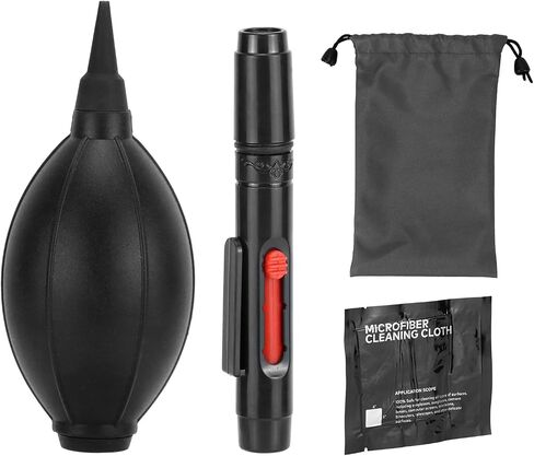 QWORK Camera Lens Cleaning Kit - 4-in-1 Includes Lens Cleaning Pen, Microfiber Cloths, Air Blower - Compatible with Sony, Nikon, Canon, DSLR Cameras & Cell Phones in Saudi Arabia