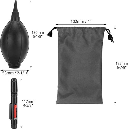 QWORK Camera Lens Cleaning Kit - 4-in-1 Includes Lens Cleaning Pen, Microfiber Cloths, Air Blower - Compatible with Sony, Nikon, Canon, DSLR Cameras & Cell Phones in Saudi Arabia