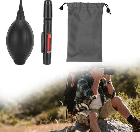 QWORK Camera Lens Cleaning Kit - 4-in-1 Includes Lens Cleaning Pen, Microfiber Cloths, Air Blower - Compatible with Sony, Nikon, Canon, DSLR Cameras & Cell Phones in Saudi Arabia