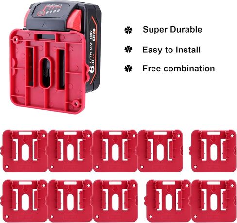 10Packs Battery Holders for Milwaukee 18V M18 Battery Mount Dock Fit for M18 Battery(with Screws, No Battery) in Saudi Arabia