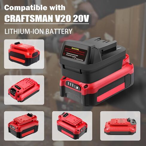 لاستخدام V20 لأدوات Milwaukee M18 18V اللاسلكية، لبطارية Craftsman 20V تحويل إلى بطارية Milwaukee M-18 48-11-1812 48-11-1850 48-11-1852 48-11-1862 لبطارية أدوات الطاقة اللاسلكية in Kuwait