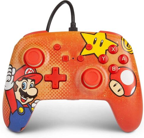 PowerA Enhanced Wired Controller for Nintendo Switch - Mario Vintage, Gamepad, Wired Video Game Controller, Gaming Controller - Nintendo Switch (Renewed) in Saudi Arabia