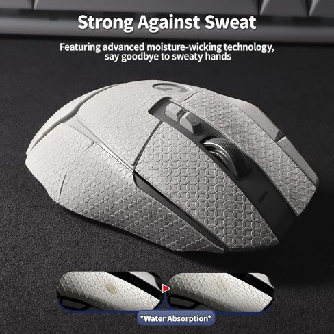 Sweat-Resistant Mouse Grip Tape for Logitech G502X Mouse Sticker for G502X Anti-Slip Skin Pre-Cut Decals(White) in Saudi Arabia