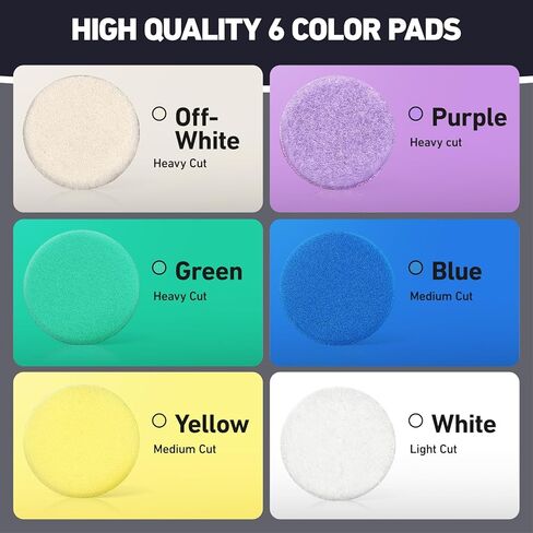 Autolock 21Pcs Mini Polishing Pads Set, 2.0 inch/50mm Sponge Polishing Pad & Wool Buffing Pads, Mix Color for Car Detail Polishing and Waxing, Car Foam Detail Polishing Pad Kit in Saudi Arabia