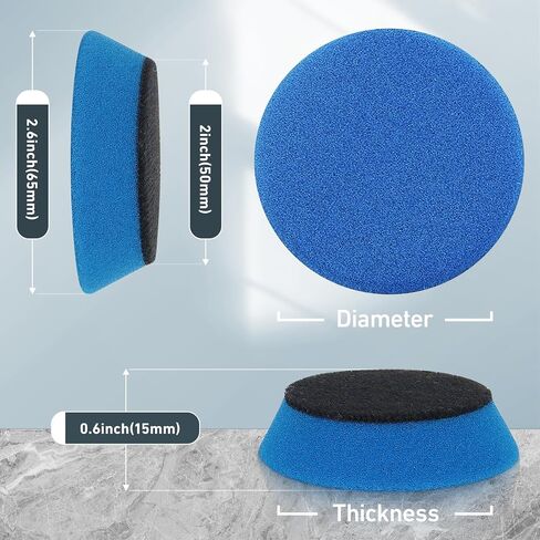 Autolock 21Pcs Mini Polishing Pads Set, 2.0 inch/50mm Sponge Polishing Pad & Wool Buffing Pads, Mix Color for Car Detail Polishing and Waxing, Car Foam Detail Polishing Pad Kit in Saudi Arabia