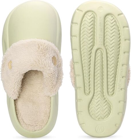ORORO Women Men Fur Lined Garden Slip-on, Waterproof Slippers Fur Lined Clogs Winter Garden Shoes Indoor Outdoor Mules in Saudi Arabia