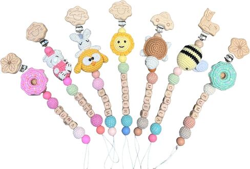 Personalized Custom Pacifier Clip Boys and Grils, Paci Binky Holder Custom Name Baby Gift, Baby Shower Gift, New Birth Gift, Newborn Gift, Rainbow Baby in Saudi Arabia