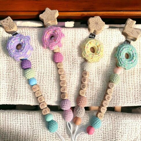 Personalized Custom Pacifier Clip Boys and Grils, Paci Binky Holder Custom Name Baby Gift, Baby Shower Gift, New Birth Gift, Newborn Gift, Rainbow Baby in Saudi Arabia