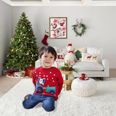 B&G-KID Toddler Boys Crewneck Sweatshirts Christmas Kids Excavator Long Sleeve Pullover Casual Santa Tops Clothes 2-7T. in Saudi Arabia